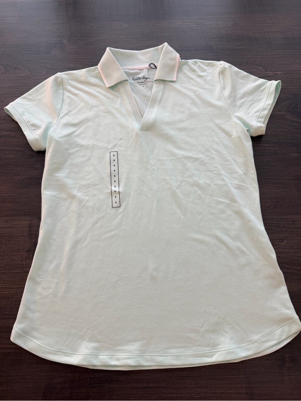 Walter Hagen Mint Green V-Neck Polo Short Sleeve Top - NWT